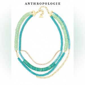 Anthropologie - Serefina Multi-Strand Turquoise Beaded Necklace